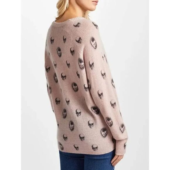 360 Cashmere Skull Cashmere Riley Cashmere Jumper Sweater Dusty Pink Medium - Picture 2 of 8